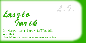 laszlo imrik business card